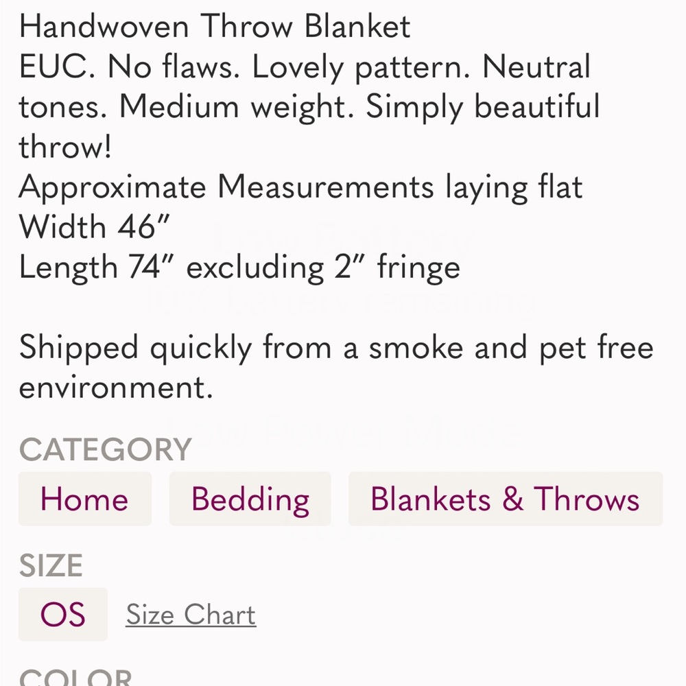Handwoven Throw Blanket - Picture 2 of 5